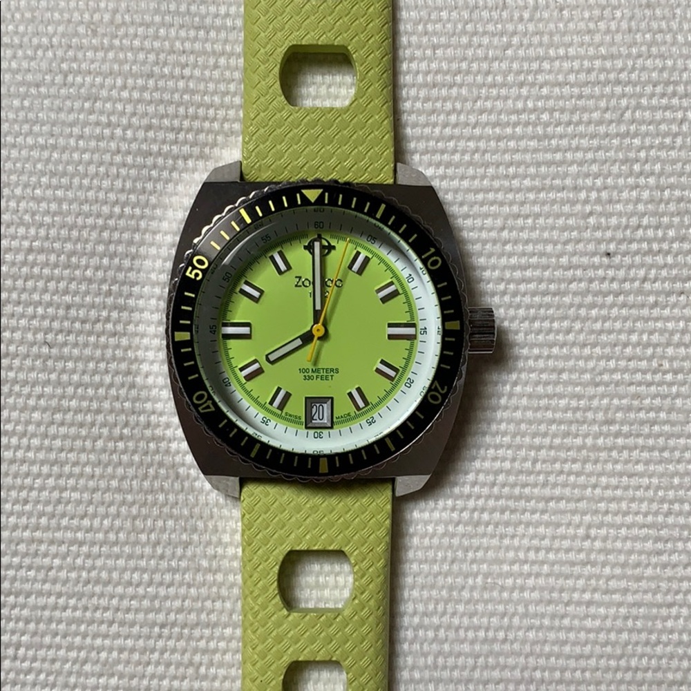 Lime Green Rubber Zodiac Watch